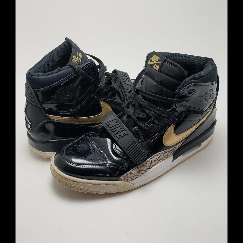 Mens Nike Air Jordan Legacy 312 Black Gold‎ High Tops Shoes Sneakers Size 11